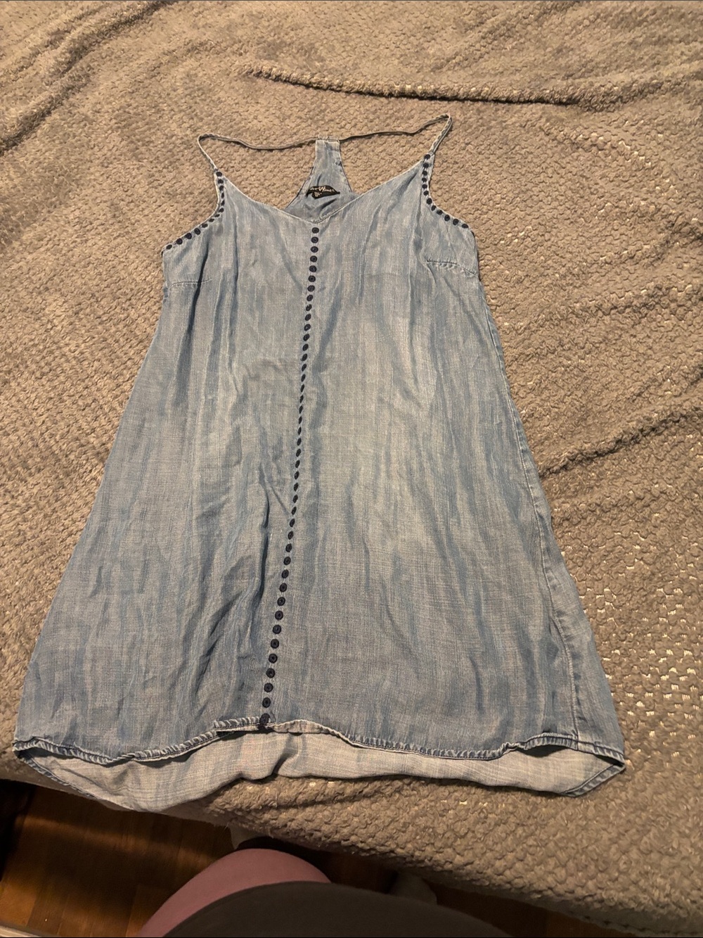 Womens size M Light Blue Chambray Tank Dress
